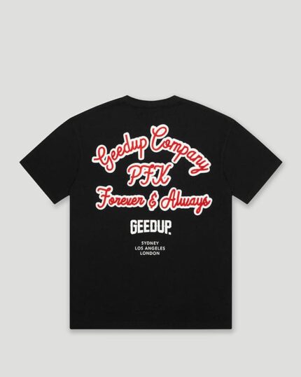 Geedup Company T Shirt Black Red