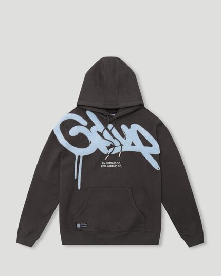 Geedup Handstyle Hoodie Graphite Pale Blue