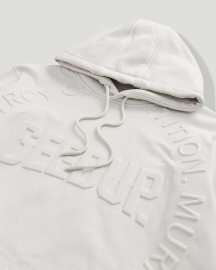 Geedup O S Emblem Emboss Hoodie Ice Grey