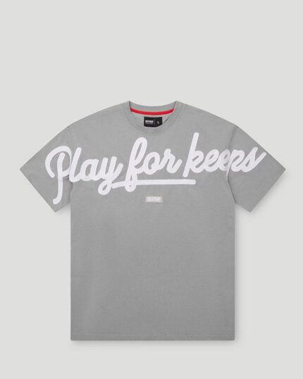 Geedup PFK Script T Shirt Grey White