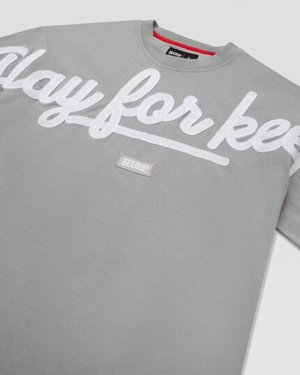 Geedup PFK Script T Shirt Grey.White