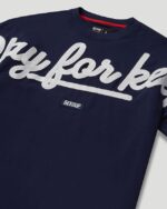 Geedup PFK Script T Shirt Navy.White