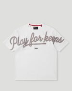 Geedup PFK Script T Shirt White Grey